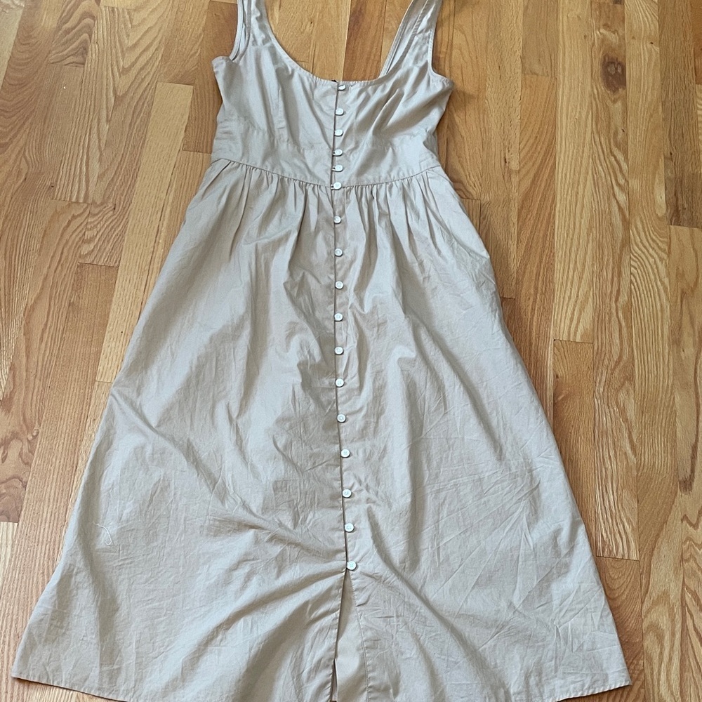 J. Crew Beige Button-Down cotton Poplin Dress - Picture 4 of 6